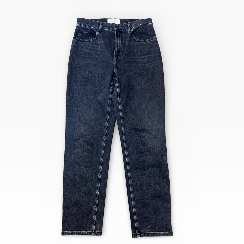 Everlane The Cheeky Jean High Rise Straight Leg Black Denim Size 28 Ankle Baggy